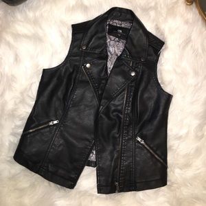 Faux leather vest